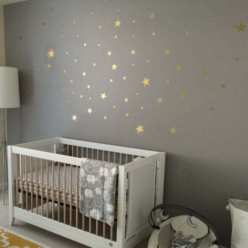YOKIND 117Pcs Gold Stars Wall Decal Stars Pattern DIY Wall Stickers for Kids Rooms Home Decor - Image 3